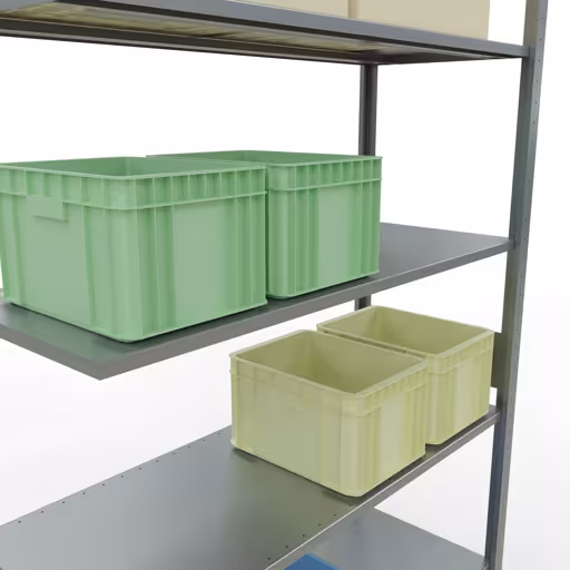 Image du produit n° 15 de l'article étagère complémentaire, étagère, système enfichable MULTIplus150, 3000 x 1300 x 500 mm, 7 étagères, galvanisé de la gamme de produits du système enfichable de Schulte Lagertechnik