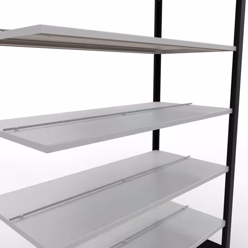 Figura n. 9 dell'articolo scaffale componibile, scaffale per ufficio, sistema a innesto MULTIplus150, 2300 x 1300 x 600 mm, 7 ripiani, nero/grigio chiaro del gruppo di prodotti scaffali per ufficio della marca Schulte Lagertechnik