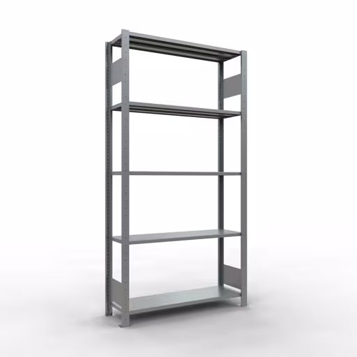 Scaffale base, scaffale, sistema a innesto MULTIplus150, 2000 x 1000 x 300 mm (AxLxP), 5 ripiani, barre longitudinali, zincato di Schulte Lagertechnik con l'articolo n. 12730-LR