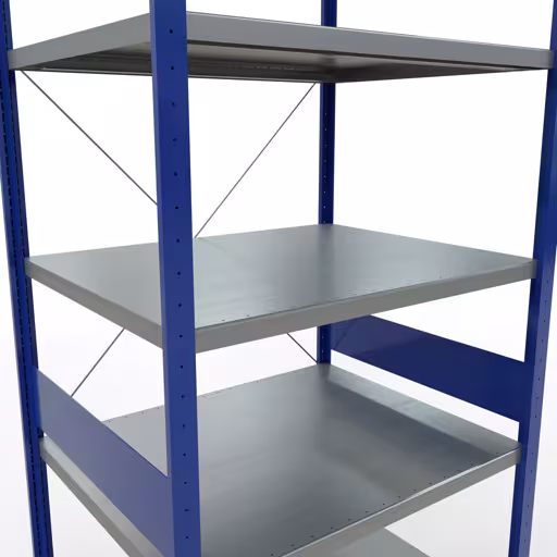Figure n° 15 de l'article étagère de base, étagère, système enfichable MULTIplus330, 3000 x 1000 x 800 mm, 7 étagères, RAL 5010 bleu gentiane/galvanisé du groupe de produits système enfichable de Schulte Lagertechnik