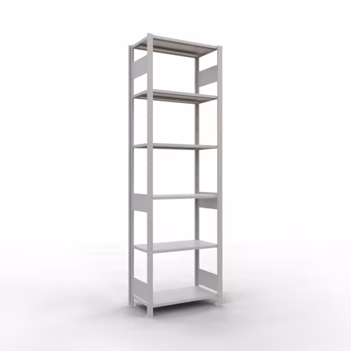 Étagère de base, étagère à étagères, système enfichable MULTIplus150, 2500 x 750 x 400 mm, 6 étagères, gris clair RAL 7035 de Schulte Lagertechnik avec le numéro d'article. 32641-75-LR
