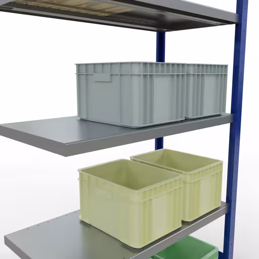 Image supplémentaire de l'article Étagère complémentaire, étagère, système enfichable MULTIplus330, 2000 x 1000 x 500 mm, 5 étagères, RAL 5010 bleu gentiane/galvanisé à partir de l'étagère supplémentaire