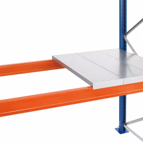 Piano per pannelli in acciaio per scaffalature portapallet, 800 x 3300 mm, in appoggio, zincato, s = 1,25 mm, accessori, articolo n. 16158-E