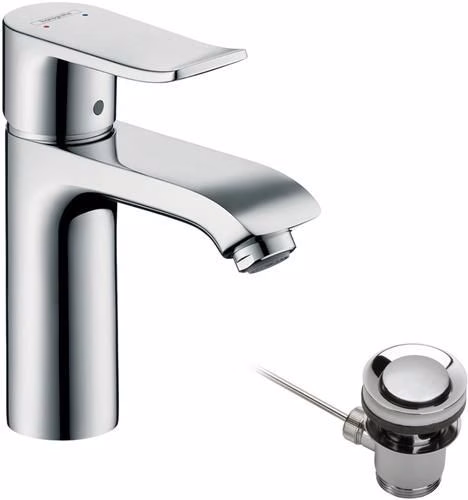 Miscelatore monocomando per lavabo Hansgrohe METRIS 110 diametro nominale 15 ComfortZone 110 con piletta a scomparsa G 1 1/4 pollici cromato di Hansgrohe Miscelatore monocomando per lavabo METRIS 110 cromato, diametro nominale 15 mm, HANSGROHE, della categoria rubinetteria per lavabo con codice articolo 6000536128