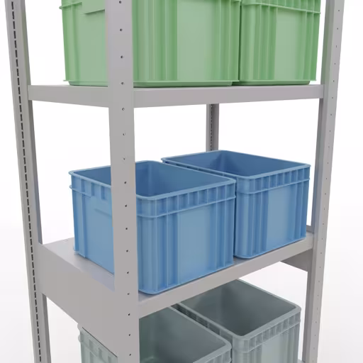 Figura n. 14 dell'articolo scaffale base, scaffale, sistema a innesto MULTIplus250, 2500 x 750 x 500 mm (AxLxP), 6 ripiani, barre longitudinali, RAL 7035 grigio chiaro del gruppo di prodotti sistema a innesto della marca Schulte Lagertechnik