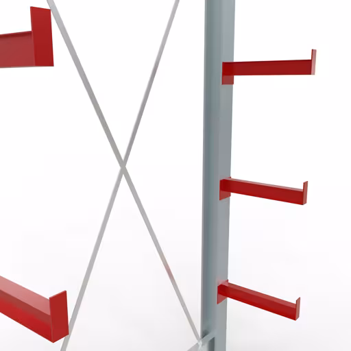 Image du produit n°12 de l'article Etagère complète K 3000, unilatérale, 2500 x 1300 x 400 mm, RAL 7001 / RAL 3000, 5 niveaux de rangement Figure n° 12 de l'article Rayonnage complet K 3000, unilatéral, 2500 x 1300 x 400 mm, RAL 7001 / RAL 3000, 5 niveaux de stockage du groupe de produits rayonnages cantilever de Schulte Lagertechnik