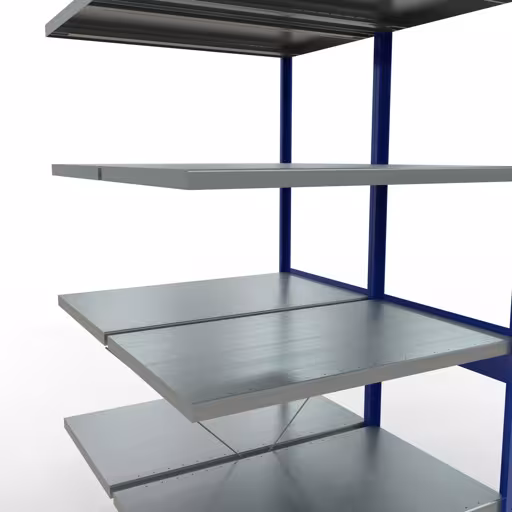 Scaffale aggiuntivo, scaffale doppio, sistema di scaffali MULTIplus250, 2500 x 1000 x (2x600) mm (AxLxP), 2x6 ripiani, traversa, RAL 5010 blu genziana di Schulte Lagertechnik dalla categoria scaffali