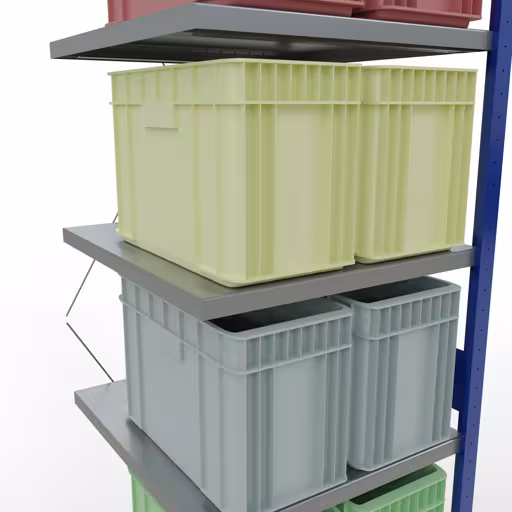 Figure n° 10 de l'article système d'étagères enfichables MULTIplus250, 3000 x 750 x 800 mm, 7 étagères, traverse, RAL 5010 bleu gentiane/galvanisé/galvanisé du groupe de produits système enfichable de Schulte Lagertechnik
