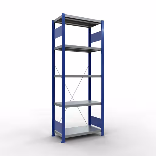 Figure n° 15 de l'article étagère de base, étagère, système enfichable MULTIplus250, 2000 x 750 x 400 mm, 5 étagères, RAL 5010 bleu gentiane/galvanisé/galvanisé du groupe de produits système enfichable de Schulte Lagertechnik