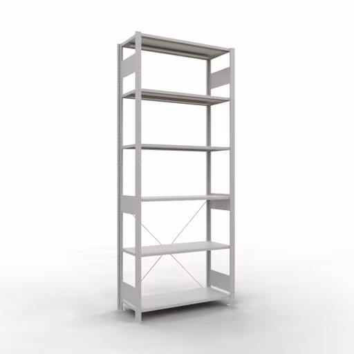 Figura n. 7 dell'articolo scaffale base, scaffale, sistema a innesto MULTIplus150, 2500 x 1000 x 400 mm (AxLxP), 6 ripiani, traversa, RAL 7035 grigio chiaro del gruppo di prodotti sistema a innesto della marca Schulte Lagertechnik