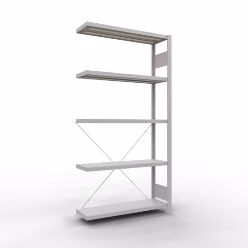Figura n. 14 dell'articolo scaffale aggiuntivo, scaffale a scaffale, sistema a innesto MULTIplus330, 2000 x 1000 x 300 mm (AxLxP), 5 ripiani, traversa, RAL 7035 grigio chiaro del gruppo di prodotti sistema a innesto della marca Schulte Lagertechnik