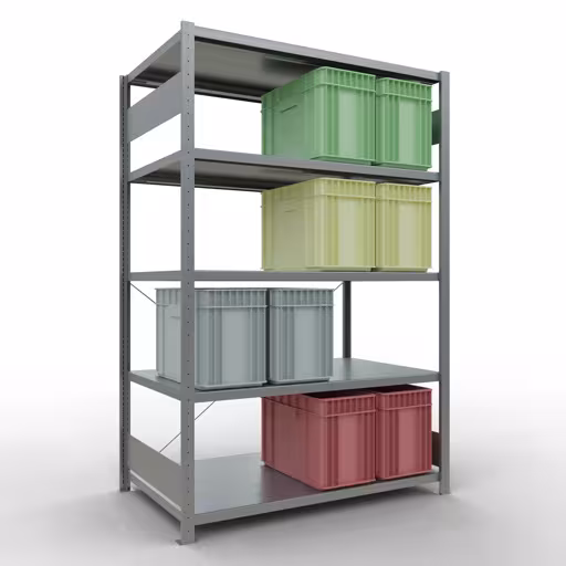 Image du produit n° 12 de l'article système enfichable étagère de base 2000x1300x800 mm, type 250 kg, galvanisé Figure n° 12 de l'article étagère de base du système enfichable 2000x1300x800 mm, type 250 kg, galvanisée du groupe de produits du système enfichable de la marque Schulte Lagertechnik