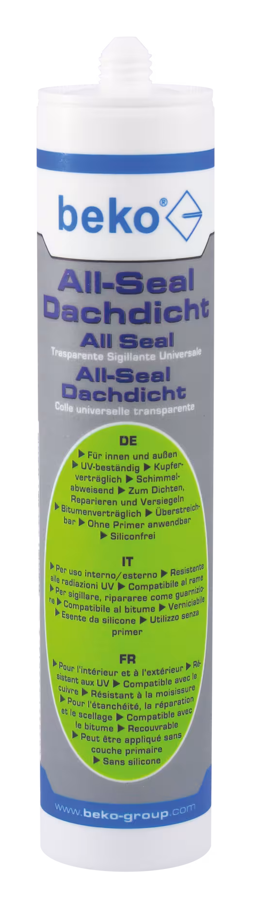 Joint de toiture All-Seal 300 ml transparent de Beko Joint de toiture All-Seal 300 ml transparent de la catégorie des mastics avec réf. 233 300 01