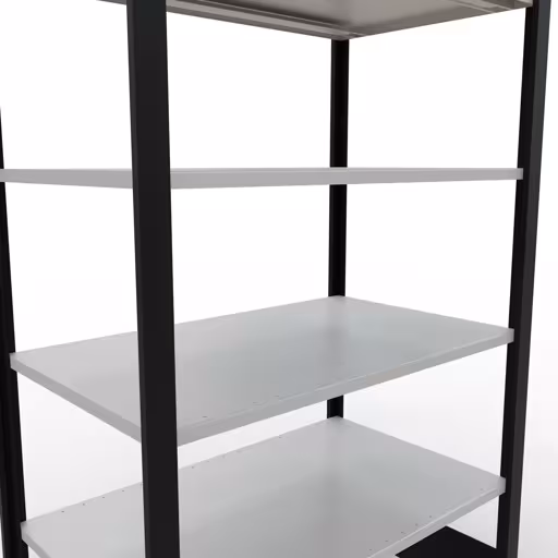 , étagère de bureau, système enfichable MULTIplus150, 2000 x 1000 x 600 mm, 6 étagères, barres de longueur, noir/gris clair de Schulte Lagertechnik de la catégorie étagères de bureau