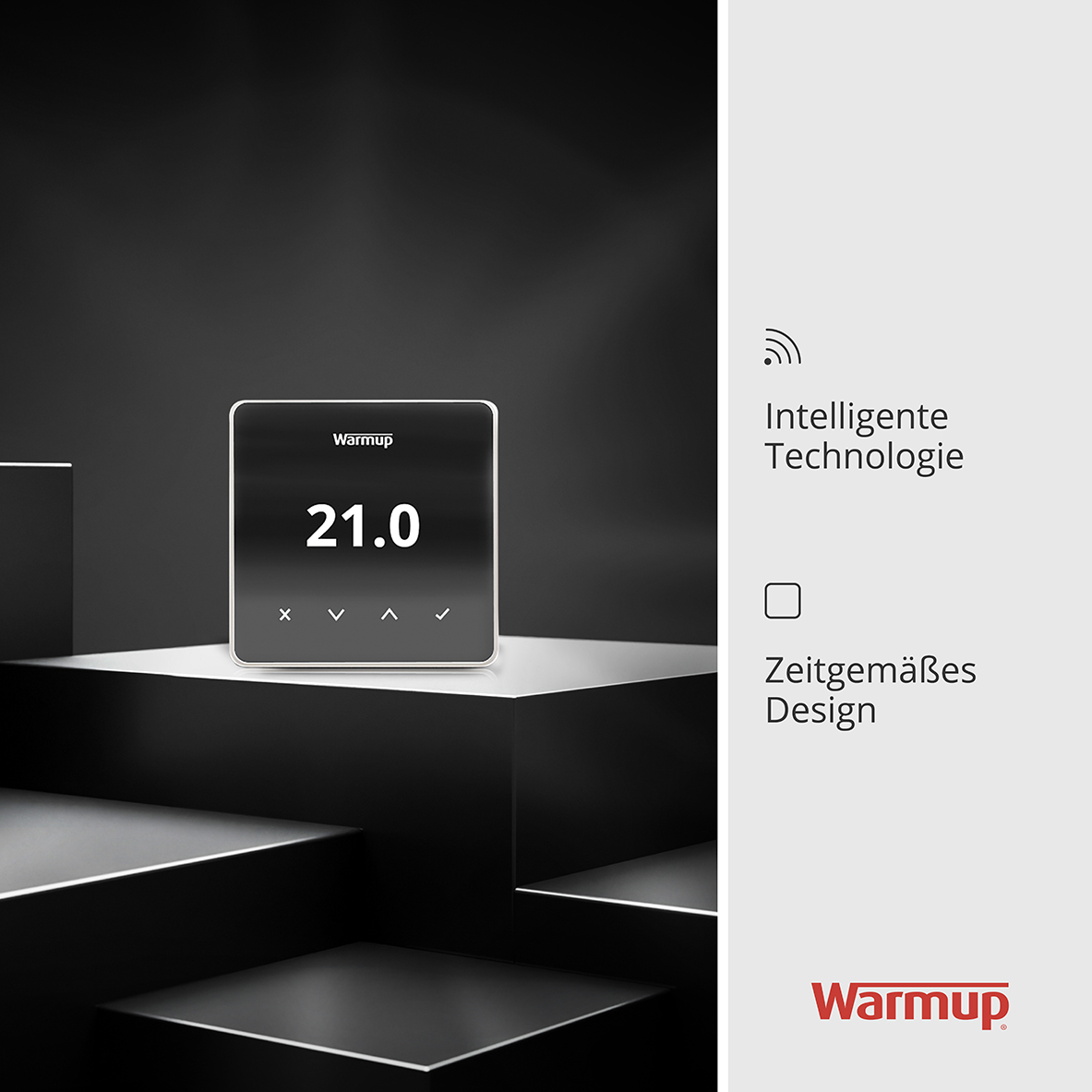 Warmup Smartes Element WLAN Thermostat schwarz inklusive Bodenfühler