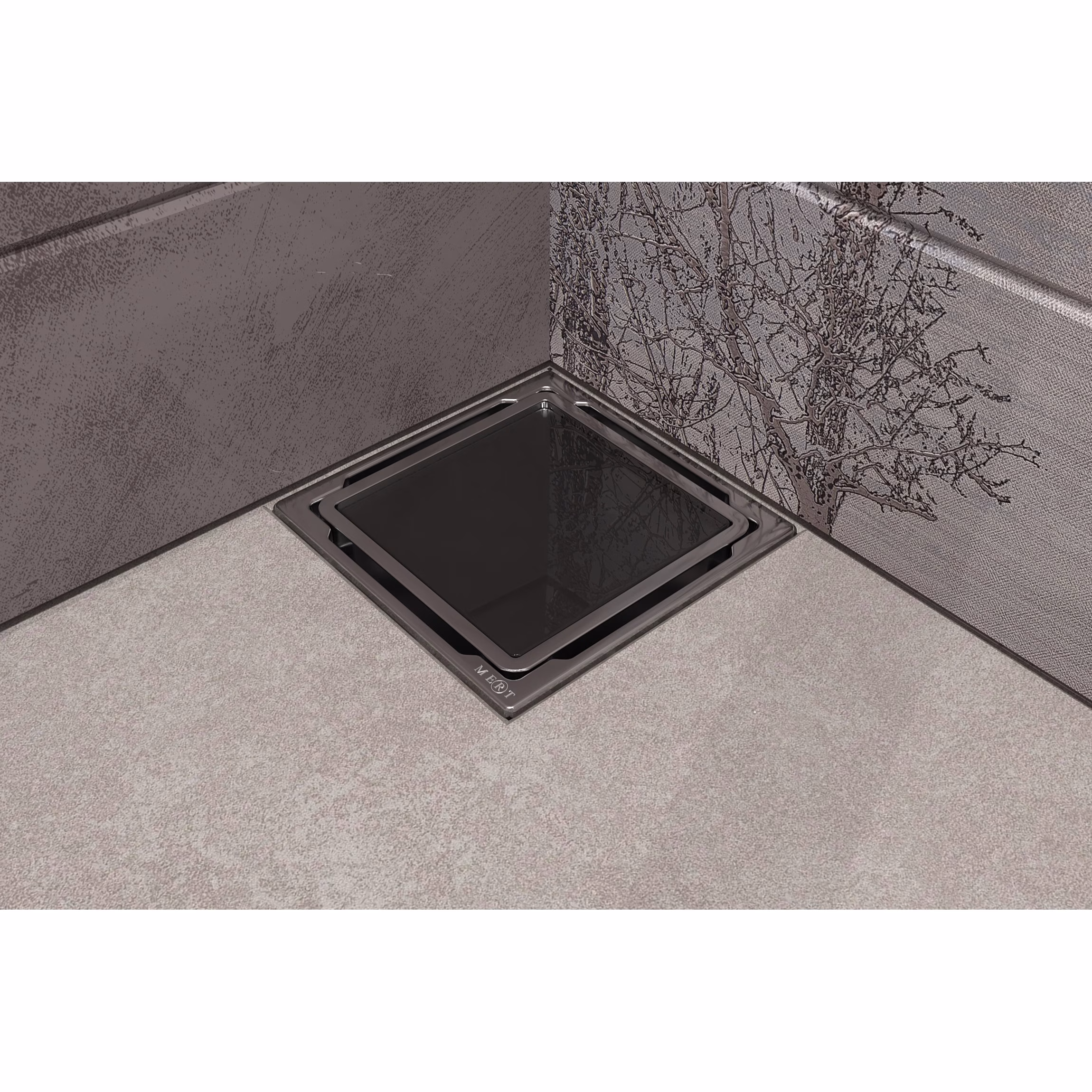 Mert Flach Bodenablauf mit gehärtetem Glas Abdeckung Anthrazit