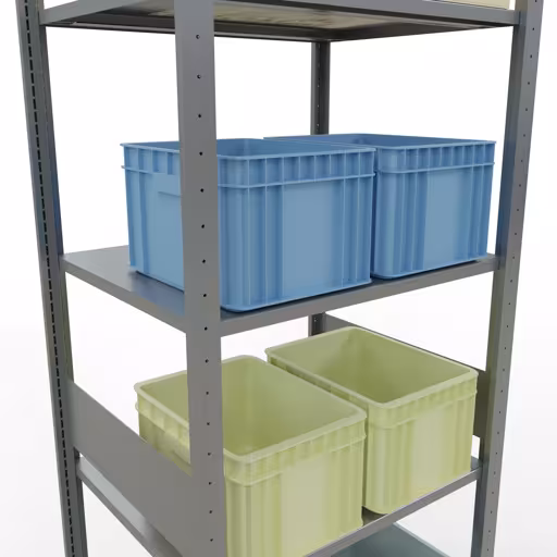 Étagère de base, étagère, système enfichable MULTIplus150, 3000 x 750 x 600 mm, 7 étagères, galvanisée de Schulte Lagertechnik de la catégorie du système enfichable