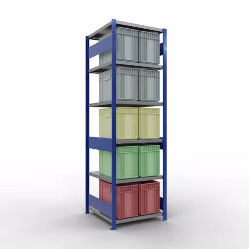 Image du produit n° 13 de l'article étagère de base, étagère, système enfichable MULTIplus250, 2500 x 750 x 800 mm, 6 étagères, barres de longueur, RAL 5010 bleu gentiane/galvanisé/galvanisé Figure n° 13 de l'article étagère de base, étagère, système enfichable MULTIplus250, 2500 x 750 x 800 mm, 6 étagères, RAL 5010 bleu gentiane/galvanisé/galvanisé du groupe de produits système enfichable de Schulte Lagertechnik