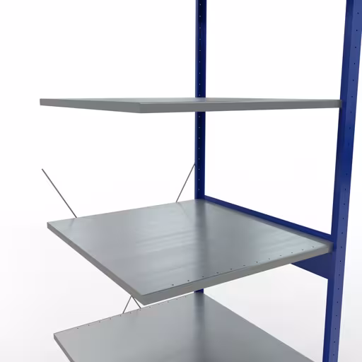 Image du produit n° 13 de l'article, système d'étagères enfichables MULTIplus150, 2500 x 750 x 800 mm, 6 étagères, RAL 5010 bleu gentiane/galvanisé/galvanisé de la gamme de produits du système enfichable de Schulte Lagertechnik