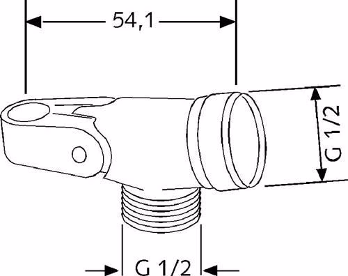 Technische Zeichnung 4032180 KLUDI Support de douche avec pièce articulée chromé