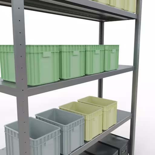 Figure n° 15 de l'article étagère de base, étagère, système enfichable MULTIplus250, 2000 x 1300 x 400 mm, 5 étagères, galvanisées du groupe de produits système enfichable de Schulte Lagertechnik