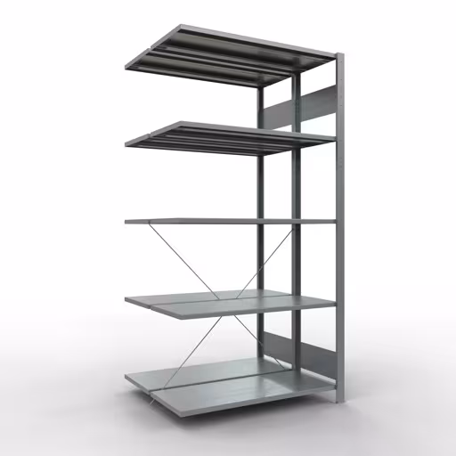 Figure n° 13 de l'article étagère complémentaire, étagère double, étagère à étagères, système enfichable MULTIplus150, 2000 x 1000 x (2x400) mm, 2x5 étagères, galvanisé du groupe de produits étagères à étagères de la marque Schulte Lagertechnik