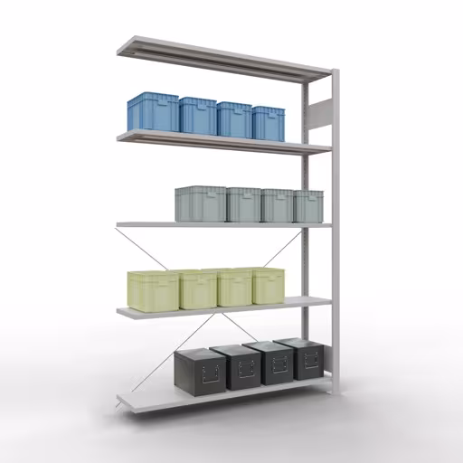 Représentation supplémentaire de l'article Tablette supplémentaire pour système enfichable 2000x1300x300 mm, type 150 kg, gris clair Représentation supplémentaire de l'article Système enfichable Tablette supplémentaire 2000x1300x300 mm, type 150 kg, gris clair à partir de la tablette supplémentaire