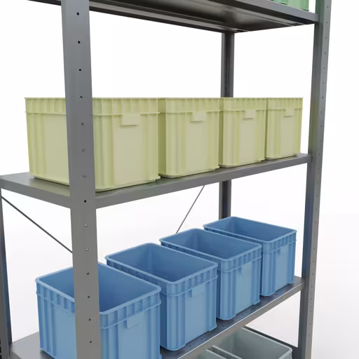 Image du produit n° 15 de l'article étagère de base, étagère, système enfichable MULTIplus150, 2000 x 1000 x 400 mm (HxLxP), 5 étagères, traverse, galvanisé Figure n° 15 de l'article étagère de base, système d'étagères enfichables MULTIplus150, 2000 x 1000 x 400 mm, 5 étagères, galvanisées du groupe de produits système enfichable de la marque Schulte Lagertechnik