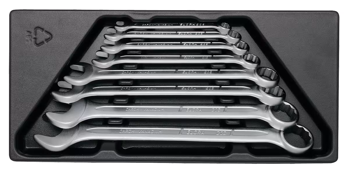 Set di chiavi combinate, 8 pezzi MS-6 di ELORA Set di chiavi combinate, 8 pezzi, ELORA-MS-6 dalla categoria Sistemi organizzativi e carrelli da officina con l'articolo n. 0000506001000