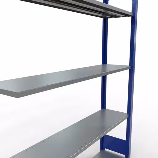 Scaffali aggiuntivi, scaffali, sistema a innesto MULTIplus150, 2000 x 1300 x 300 mm (AxLxP), 5 ripiani, barre longitudinali, RAL 5010 blu genziana/zincato di Schulte Lagertechnik della categoria Sistemi a innesto