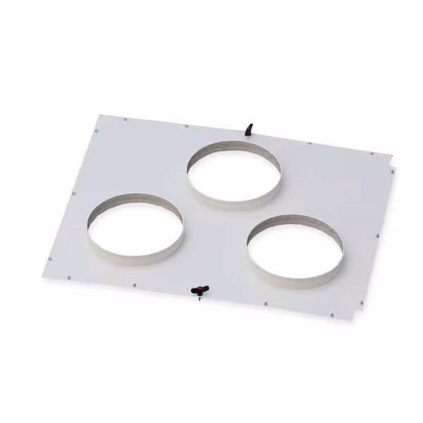 Plaque d'adaptation triple aspiration DustBox DB 6000 (3x DN 250), déshumidification, ventilation, purification de l'air, réf. AP6000-3