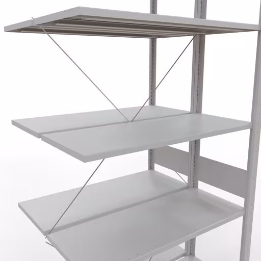 Immagine del prodotto n. 8 dell'articolo Ripiano aggiuntivo, ripiano doppio, sistema di scaffali MULTIplus150, 3000 x 1000 x (2x800) mm (AxLxP), 2x7 ripiani, traversa, RAL 7035 grigio chiaro Figura n. 8 dell'articolo scaffale aggiuntivo, scaffale doppio, sistema di scaffali MULTIplus150, 3000 x 1000 x (2x800) mm (AxLxP), 2x7 ripiani, traversa, RAL 7035 grigio chiaro del gruppo di prodotti scaffali della marca Schulte Lagertechnik