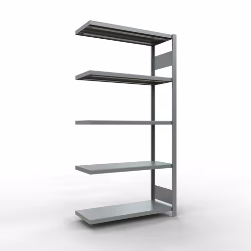 Rayonnage supplémentaire, rayonnage à étagères, système enfichable MULTIplus250, 2000 x 1000 x 400 mm (HxLxP), 5 étagères, barres de longueur, galvanisé, étagère supplémentaire, réf. 12945-LR