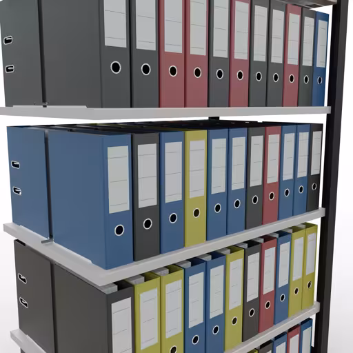 Représentation supplémentaire de l'article, étagère de bureau, système enfichable MULTIplus150, 2000 x 1000 x 600 mm, 6 tablettes, barres longitudinales, noir/gris clair du système enfichable