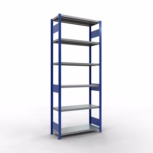 Figure n° 14 de l'article étagère de base, étagère, système enfichable MULTIplus250, 2500 x 1000 x 400 mm, 6 étagères, RAL 5010 bleu gentiane/galvanisé du groupe de produits système enfichable de Schulte Lagertechnik