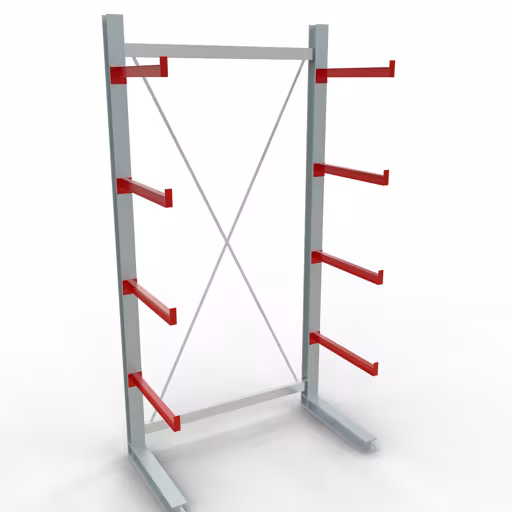 Figure n° 7 de l'article Rayonnage complet K 6000, unilatéral, 3000 x 1500 x 750 mm, RAL 7001 / RAL 3000, 5 niveaux de stockage du groupe de produits rayonnages cantilever de la marque Schulte Lagertechnik