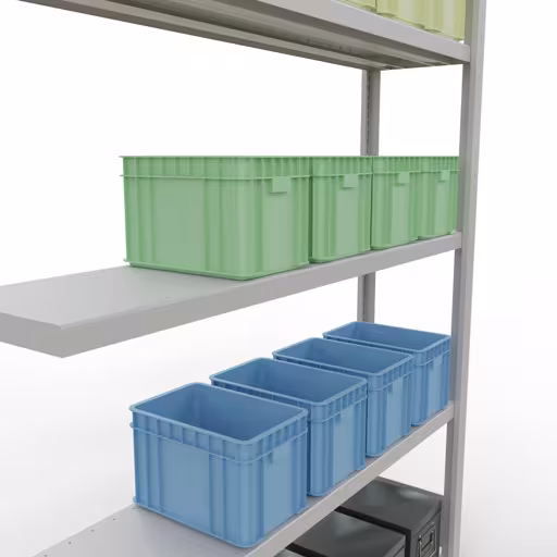 , Étagère MULTIplus250 système enfichable, 2000 x 1300 x 300 mm, 5 étagères, RAL 7035 gris clair de Schulte Lagertechnik de la gamme de produits système enfichable