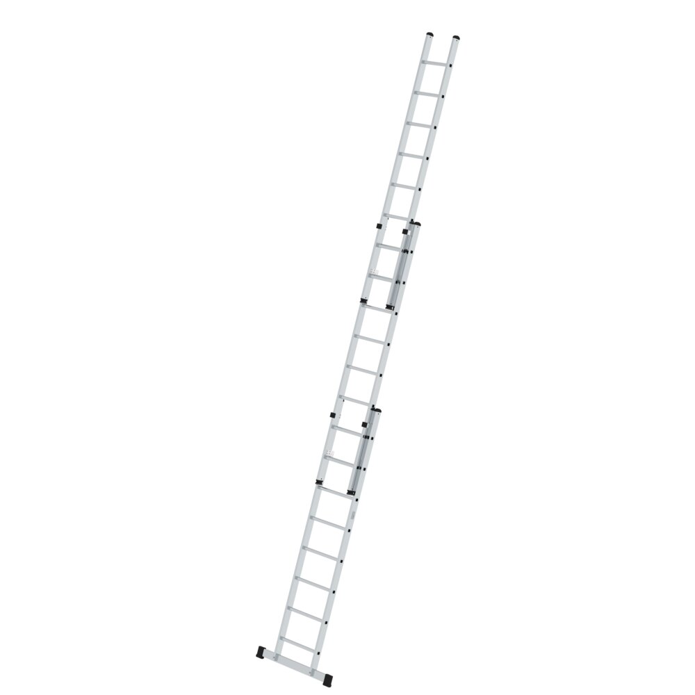 Échelle à rallonge Munk à 3 échelons avec barre transversale standard à 3x8 échelons de Günzburger Steigtechnik Échelle d'extension Munk à 3 sections avec traverse standard, appartenant à la catégorie des échelles d'extension et des échelles de corde, référence 020318