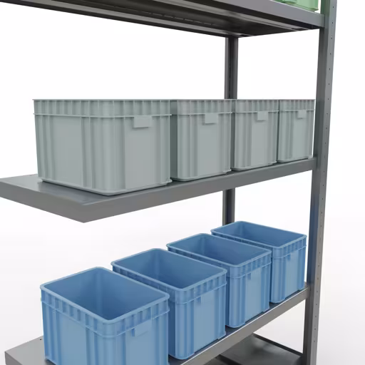 Scaffali aggiuntivi, scaffali, sistema a innesto MULTIplus250, 2000 x 1000 x 400 mm (AxLxP), 5 ripiani, barre longitudinali, zincato della categoria scaffali aggiuntivi con GTIN 4004514282811 Scaffali aggiuntivi, scaffali, sistema a innesto MULTIplus250, 2000 x 1000 x 400 mm (AxLxP), 5 ripiani, barre longitudinali, zincato della marca Schulte Lagertechnik dalla gamma di prodotti dei sistemi a innesto