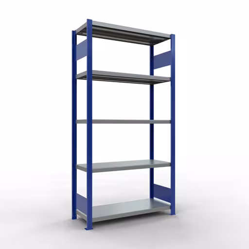 Figure n° 14 de l'article étagère de base, étagère, système enfichable MULTIplus250, 2000 x 1000 x 400 mm, 5 étagères, RAL 5010 bleu gentiane/galvanisé du groupe de produits système enfichable de Schulte Lagertechnik