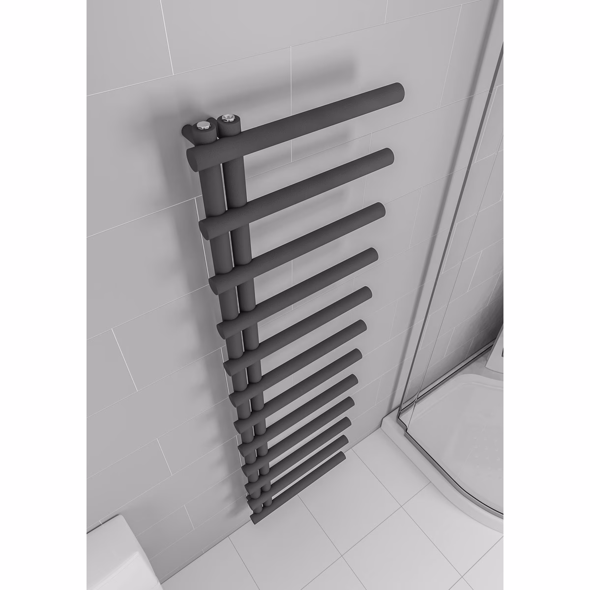 Radiateur de salle de bains Mert Design modèle Metire, noir, 500x1150 mm