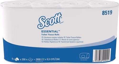 Primary Image 2211013 Toilettenpapier SCOTT® ESSENTIAL 8519 2-lagig, Kleinrollen 64 Rollen a 350 Blätter
