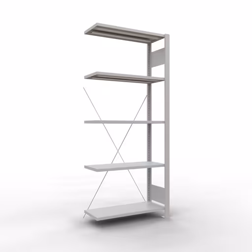 Figure n° 10 de l'article étagère complémentaire, étagère de bureau, système enfichable MULTIplus85, 1800 x 750 x 300 mm, 5 étagères, gris clair de la gamme d'étagères de bureau de Schulte Lagertechnik