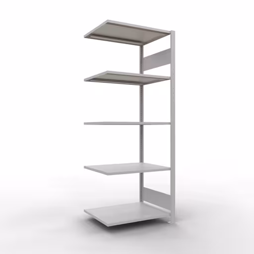 Immagine aggiuntiva dell'articolo Ripiano aggiuntivo, ripiano per ripiano, sistema a innesto MULTIplus150, 2000 x 750 x 600 mm (AxLxP), 5 ripiani, barra longitudinale, RAL 7035 grigio chiaro da ripiano aggiuntivo