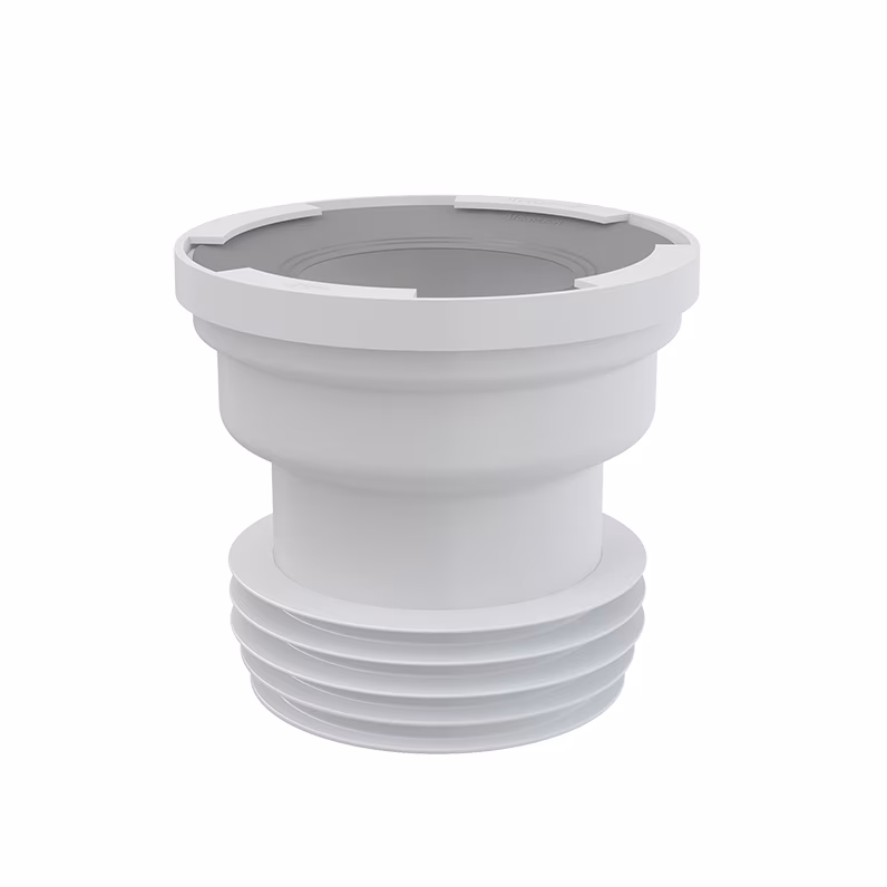 Raccord de WC excentrique pour tuyau d'évacuation WC blanc universel | Alcadrain A991 de la marque AlcaPlast Raccord WC excentrique avec bonde de vidage universelle blanche | alcadrain A991 (catégorie Raccord WC)