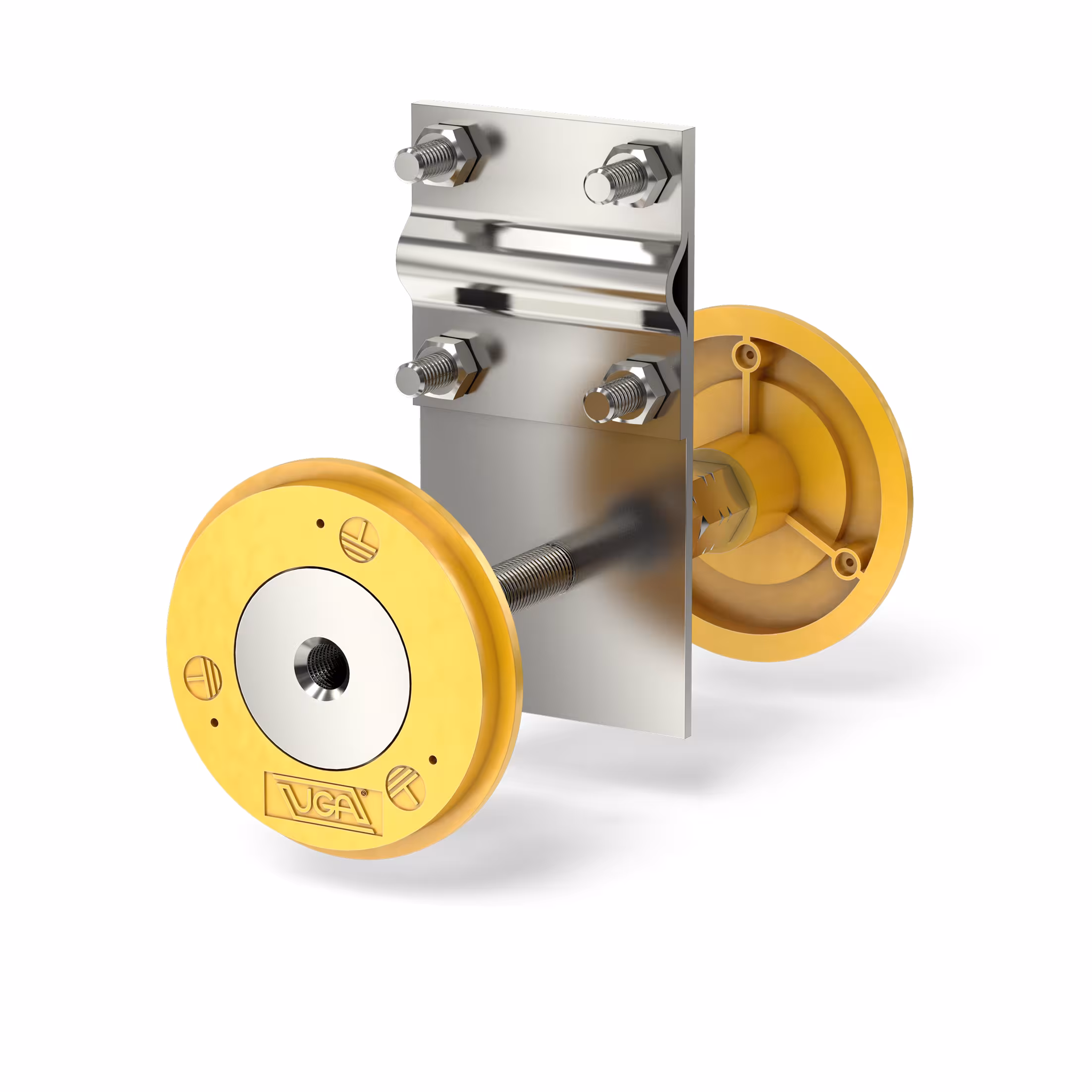 Morsetto a croce per la messa a terra del potenziale della boccola per la posa nel calcestruzzo GE-D-P/(500)/VZ/(M12) di UGA System-Technik Possibilità di realizzazione morsetto a croce di messa a terra per rivestimento in calcestruzzo Tecnologia di sistema UGA, messa a terra dell'edificio, articolo n. 441250000042