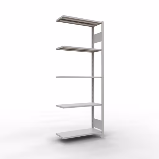 Scaffali componibili, scaffali, sistema a innesto MULTIplus150, 2000 x 750 x 300 mm (AxLxP), 5 ripiani, barre longitudinali, RAL 7035 grigio chiaro della marca Schulte Lagertechnik dalla gamma dei sistemi a innesto