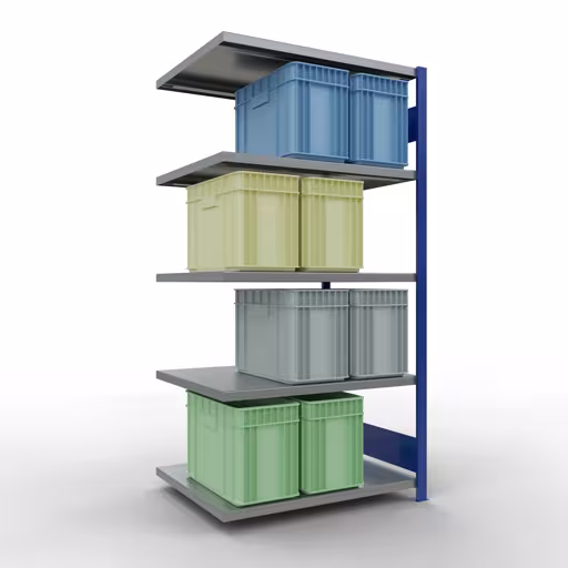 , Étagère MULTIplus250 système enfichable, 2000 x 1000 x 800 mm, 5 étagères, RAL 5010 bleu gentiane/galvanisé de Schulte Lagertechnik de la gamme de produits système enfichable