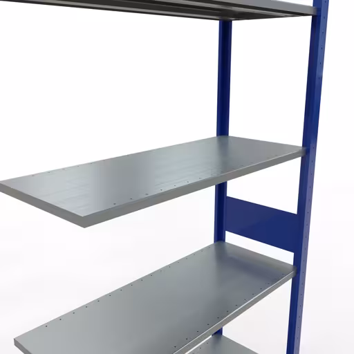 Immagine del prodotto n. 6 dell'articolo scaffale aggiuntivo, sistema a innesto per ripiani MULTIplus150, 3000 x 1000 x 400 mm, 7 ripiani, RAL 5010 blu genziana/zincato della gamma di prodotti per sistemi a innesto della marca Schulte Lagertechnik
