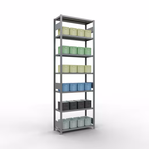 Figure n° 13 de l'article étagère de base, étagère, système enfichable MULTIplus330, 3000 x 1000 x 400 mm, 7 étagères, galvanisées du groupe de produits système enfichable de Schulte Lagertechnik